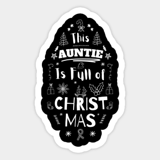 Christmas-Filled Auntie: Typography Delight Sticker